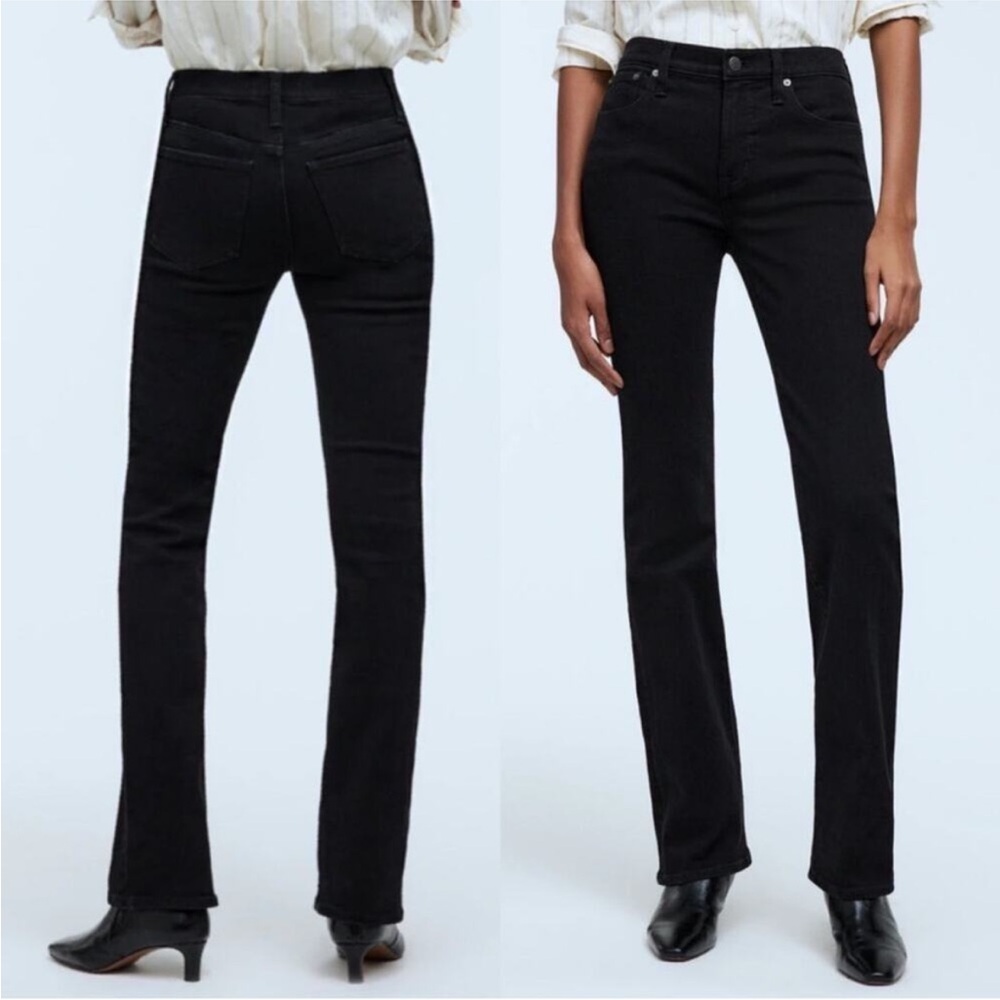 Madewell Kick Out Full-Length Flare Leg Jeans 32 Black Frost Wash